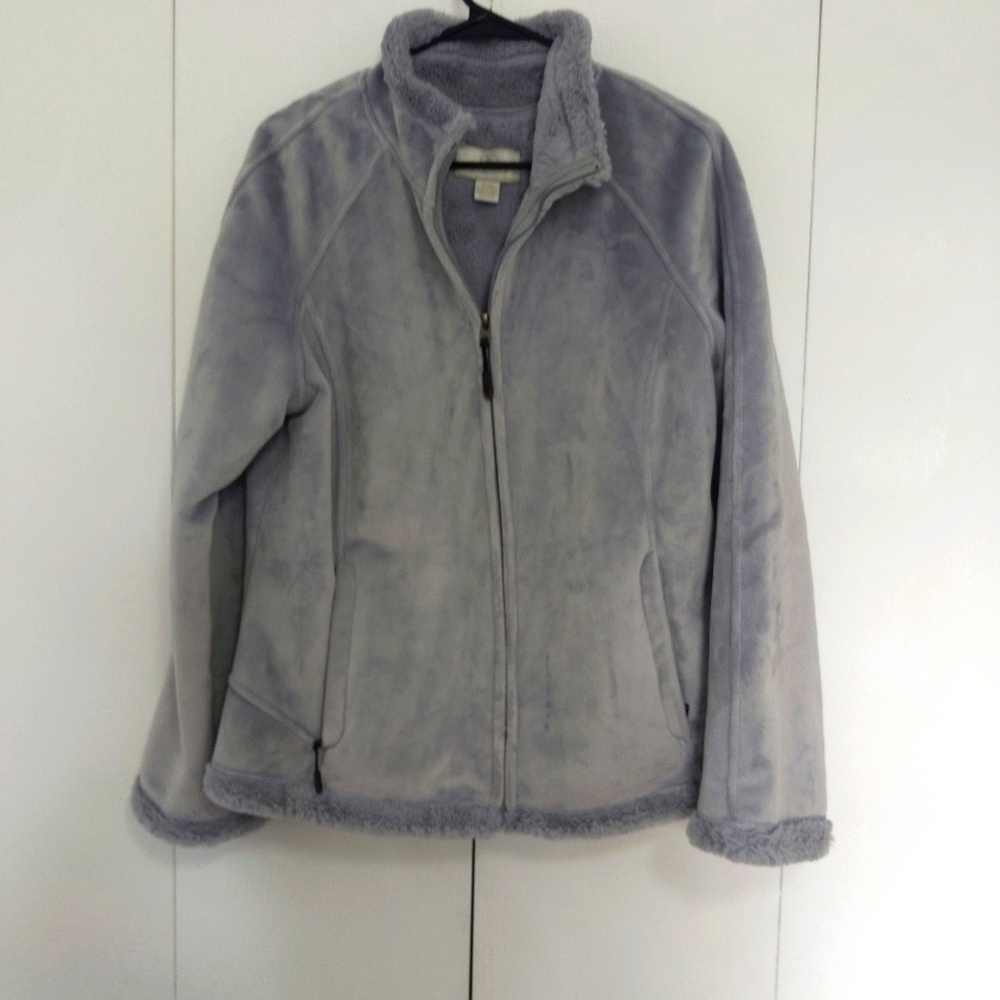 Green Tea gray coat faux fur cozy